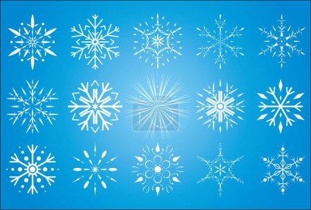 Illustration for Set of blue snowflakes - Royalty Free Image