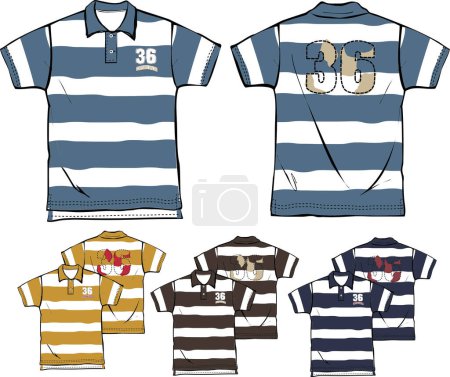 Illustration for Set of different types of shirts.  t - shirts design - Royalty Free Image