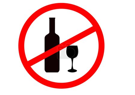 Illustration for No wine bottle icon. vector illustration - Royalty Free Image