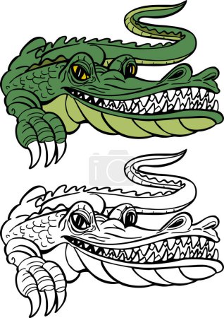 Ilustración de Cocodrilo con dientes vector ilustración - Imagen libre de derechos