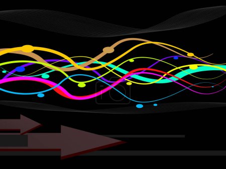 Illustration for Abstract background of colorful music waves - Royalty Free Image