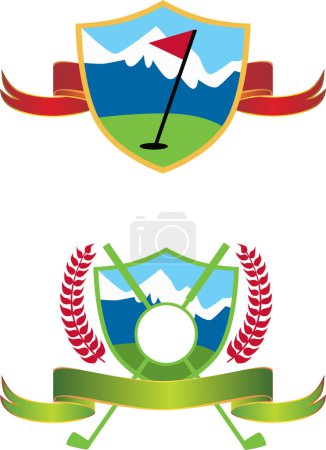 Ilustración de Conjunto de emblemas de golf, logo - Imagen libre de derechos