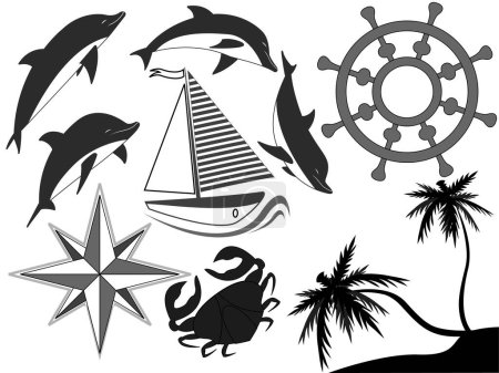 Ilustración de Conjunto de iconos del mar - Imagen libre de derechos