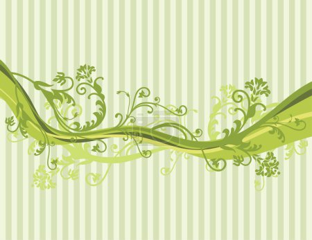 Illustration for Vector floral background with green leaves - Royalty Free Image
