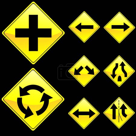 Illustration for Vector sign of the emergency signs on a black background - Royalty Free Image