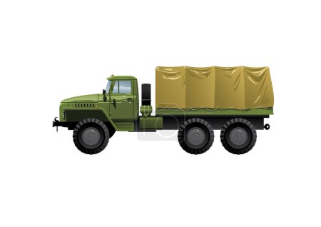 Ilustración de Camión con remolque verde - Imagen libre de derechos