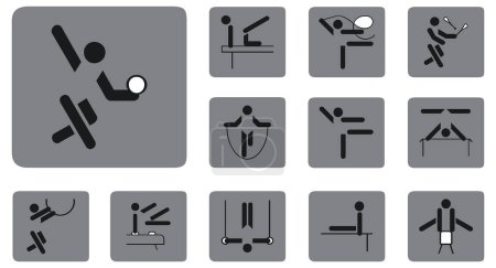 Téléchargez les illustrations : Illustration vectorielle des icônes du fitness - en licence libre de droit
