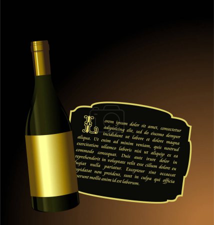 Téléchargez les illustrations : Illustration vectorielle bouteille de vin. - en licence libre de droit