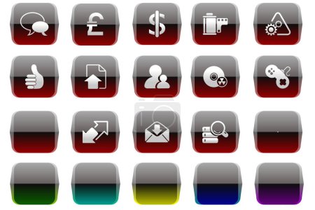 Illustration for Business icons set vector - Royalty Free Image