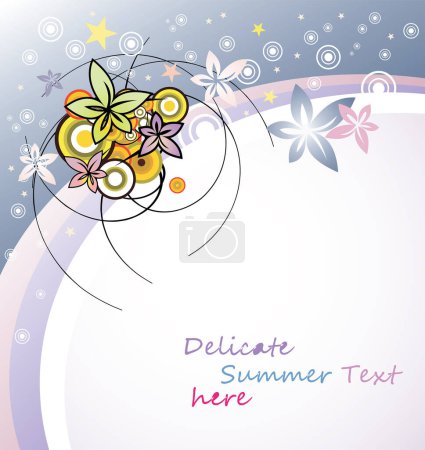 Ilustración de Tarjeta de verano con flores. vector de verano ilustración. - Imagen libre de derechos