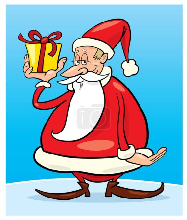 Téléchargez les illustrations : Père Noël avec un cadeau - en licence libre de droit