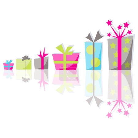 Ilustración de Set de cajas de regalo aislado en blanco - Imagen libre de derechos