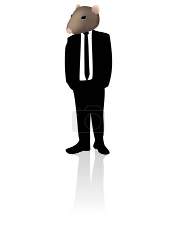 Illustration for Cartoon rat  businessman in suit - Royalty Free Image