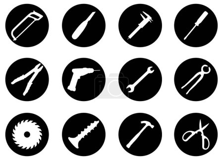 Illustration for Vector set of construction tools icons - Royalty Free Image