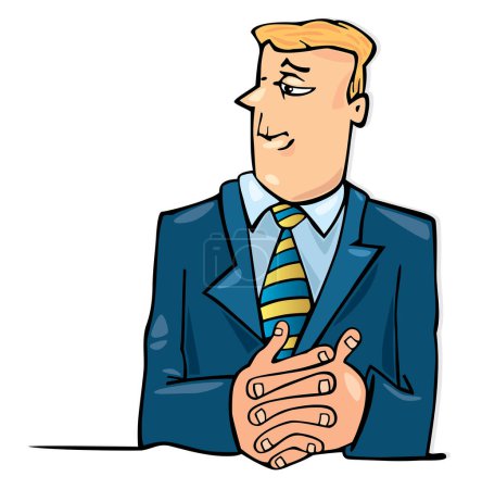 Illustration for Cartoon man with folded hands - Royalty Free Image