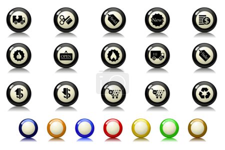 Ilustración de Vector conjunto de botones redondos para web - Imagen libre de derechos