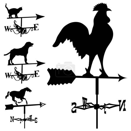 Téléchargez les illustrations : Ensemble vectoriel de différentes silhouettes d'oiseaux - en licence libre de droit