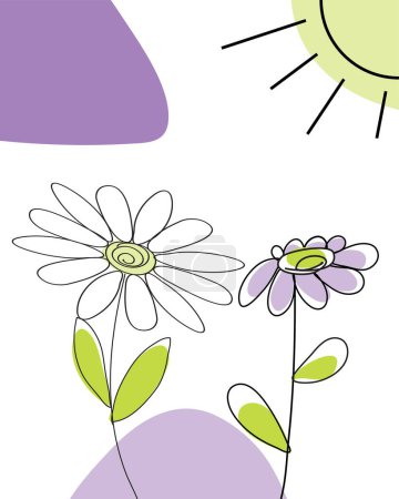 Illustration for Vector illustration of flowers - Royalty Free Image