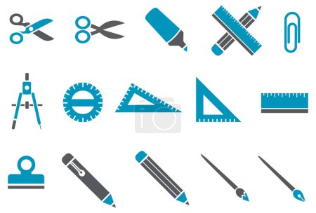 Ilustración de Conjunto de herramientas e iconos del equipo. vector - Imagen libre de derechos