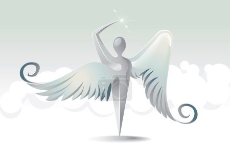 Illustrazione per Angelo con le ali. illustrazione per il vostro disegno - Immagini Royalty Free