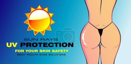 Ilustración de Protección solar cuidado de la piel ilustración con protección solar ilustración. - Imagen libre de derechos