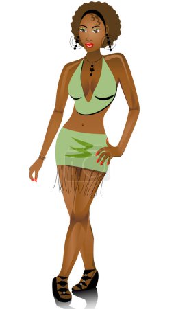 Illustration for Vector of club girl dressed for fashion - Royalty Free Image