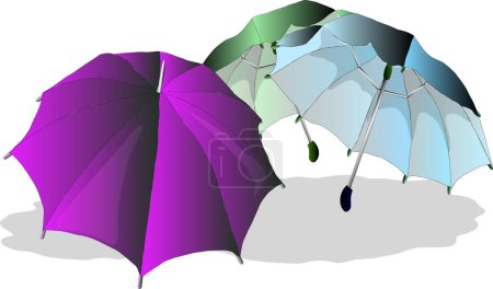 Téléchargez les illustrations : Illustration vectorielle de parapluie coloré - en licence libre de droit