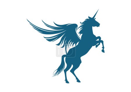 Ilustración de Unicornio logotipo vector ilustración diseño plantilla - Imagen libre de derechos