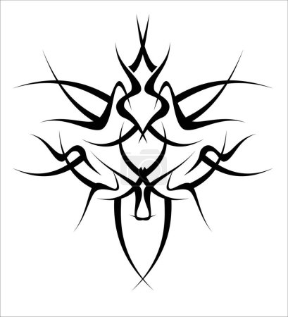 Illustration for Tribal tattoo design. vector art - Royalty Free Image