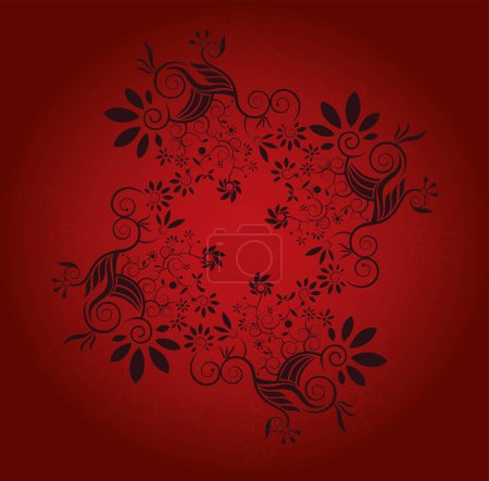 Ilustración de Fondo floral rojo con flores rojas - Imagen libre de derechos