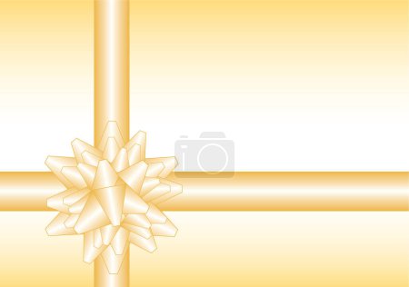 Ilustración de Cinta de navidad dorada aislada sobre fondo dorado - Imagen libre de derechos