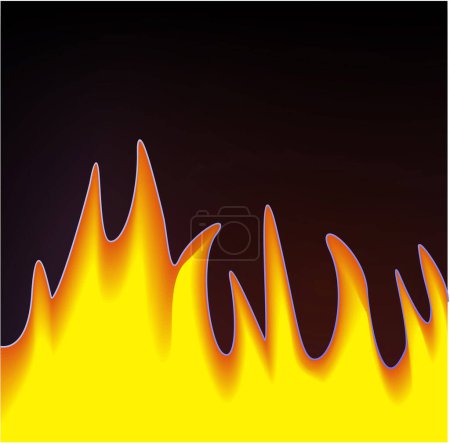 Téléchargez les illustrations : Flamme de feu, illustration vectorielle - en licence libre de droit