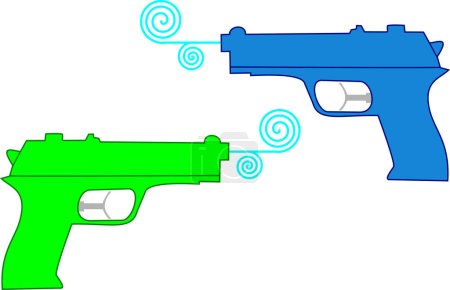 Téléchargez les illustrations : Ensemble vectoriel de pistolet à eau - en licence libre de droit