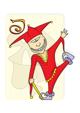 Illustration for Funny cartoon witch with broom - Royalty Free Image