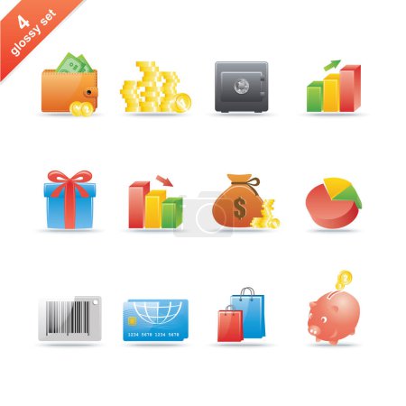 Illustration for Shopping icon set. vector illustration - Royalty Free Image
