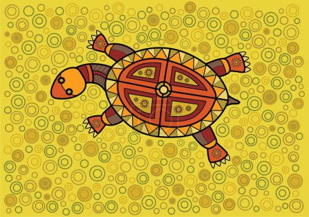 Téléchargez les illustrations : Illustration vectorielle d'une tortue colorée - en licence libre de droit