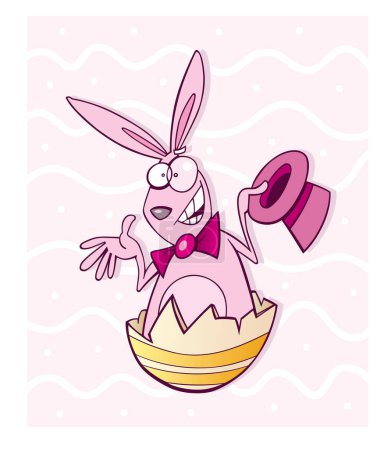 Ilustración de Huevo de Pascua con vector de conejo - Imagen libre de derechos