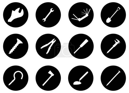 Illustration for Vector black and white  icons set - Royalty Free Image