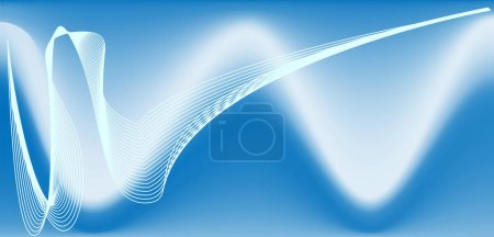Illustration for Vector abstract background with glowing waves - Royalty Free Image