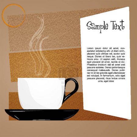 Téléchargez les illustrations : Café et journal sur le fond brun - en licence libre de droit