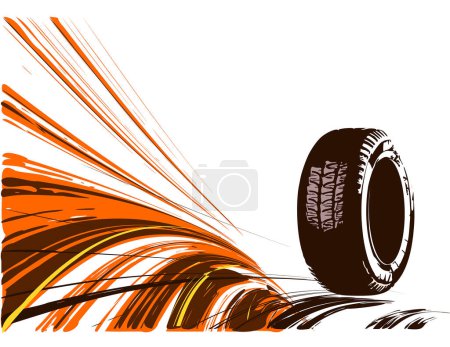 Téléchargez les illustrations : Fond vecteur pneu voiture - en licence libre de droit
