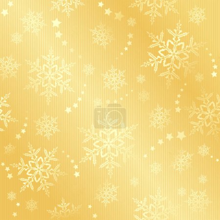 Illustration for Christmas snowflakes on the golden background - Royalty Free Image