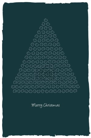 Illustration for Christmas tree on green background - Royalty Free Image