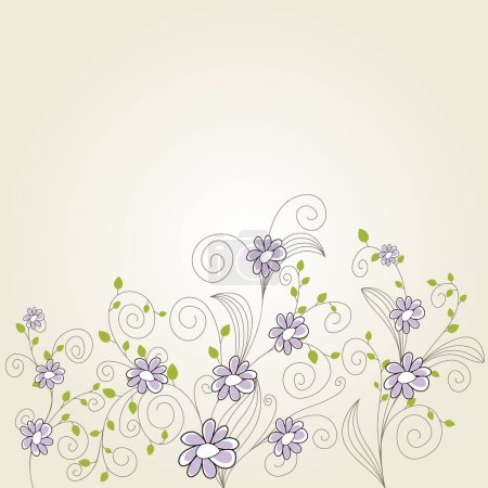 Téléchargez les illustrations : Fond abstrait avec motif floral - en licence libre de droit