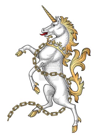 Illustration for Vector illustration of white unicorn - Royalty Free Image
