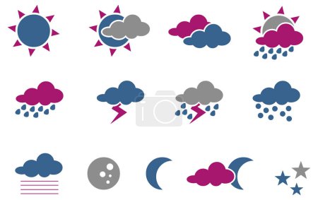 Illustration for Weather icon set, vector illustration - Royalty Free Image