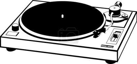 Illustration for Vinyl record with a turntable vector illustration - Royalty Free Image