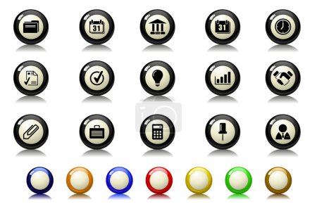 Ilustración de Conjunto de botones redondos vector ilustración - Imagen libre de derechos