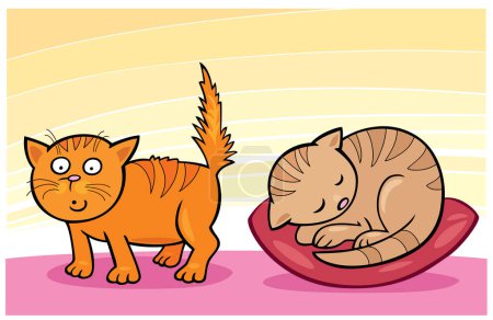 Ilustración de Vector ilustración de un divertido gatos - Imagen libre de derechos