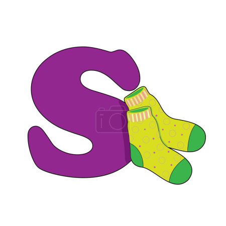 Ilustración de Letra S con calcetines vector ilustración - Imagen libre de derechos